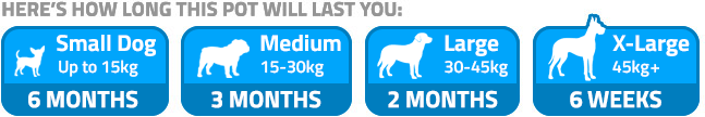 How long this pot will last – dog size guide