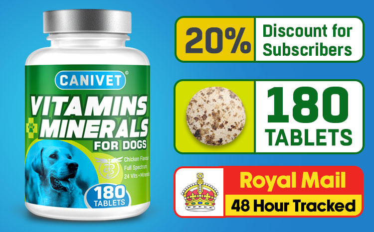 CANIVET vitamins and minerals for dogs - 180 tablet pack